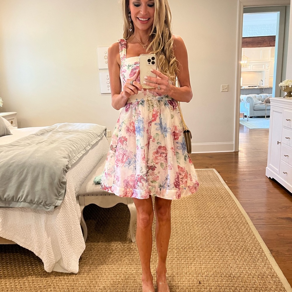 Monique Lhuillier dress, size 4.  Worn once to my sister’s baby shower.
